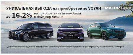 Специальные условия на приобретение автомобилей VOYAH